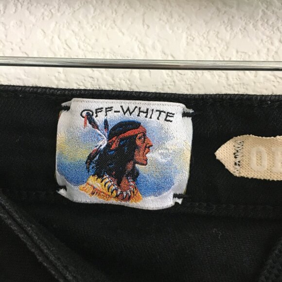 Off-White StreetWear Womens Size 27 Jean 2013 Rare Black Patchwork Logo Jean - Picture 6 of 16